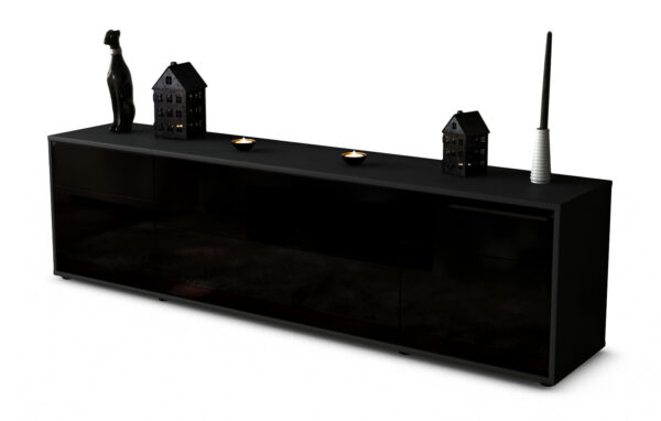Lowboard Bibiane, Schwarz (180x49x35cm)