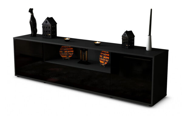 Lowboard Biggi, Schwarz (180x49x35cm)