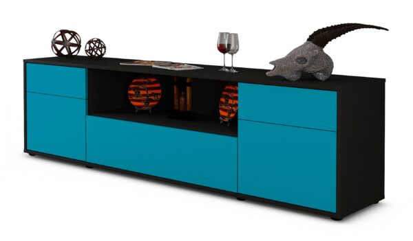 Lowboard Biggi, Türkis (180x49x35cm)