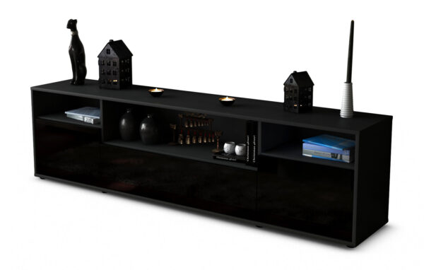 Lowboard Bionda, Schwarz (180x49x35cm)