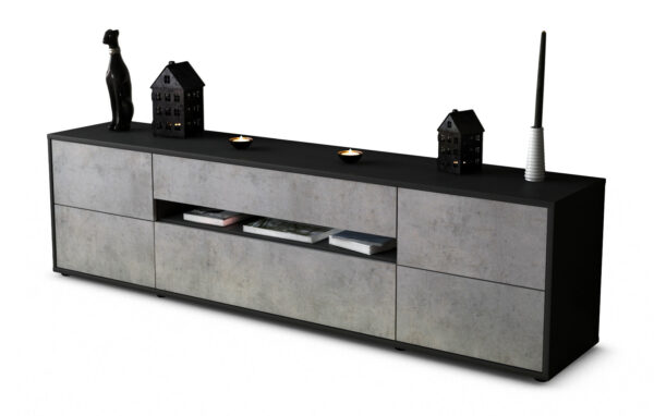 Lowboard Bjonda, Beton (180x49x35cm)