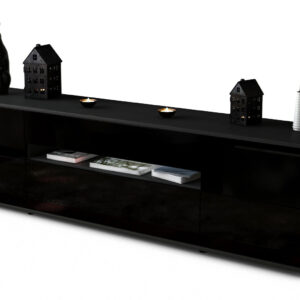 Lowboard Bjonda, Schwarz (180x49x35cm)
