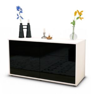 Lowboard Aja, Schwarz (92x49x35cm)