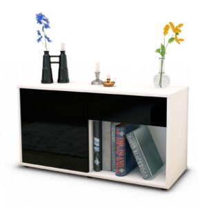 Lowboard Alberina, Schwarz (92x49x35cm)
