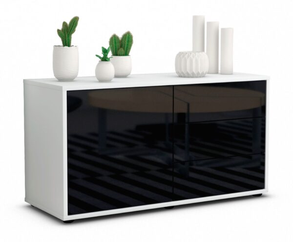 Lowboard Alessandra, Schwarz (92x49x35cm)