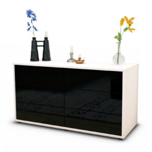 Lowboard Alfonsa, Schwarz (92x49x35cm)