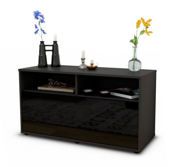 Lowboard Agostina, Schwarz (92x49x35cm)