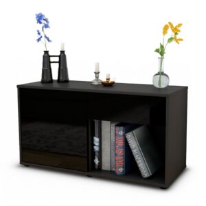 Lowboard Alberina, Schwarz (92x49x35cm)