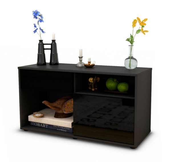 Lowboard Albina, Schwarz (92x49x35cm)