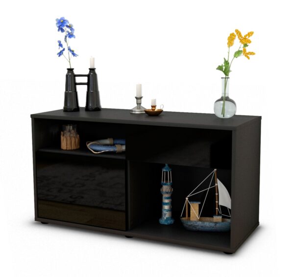 Lowboard Alecia, Schwarz (92x49x35cm)