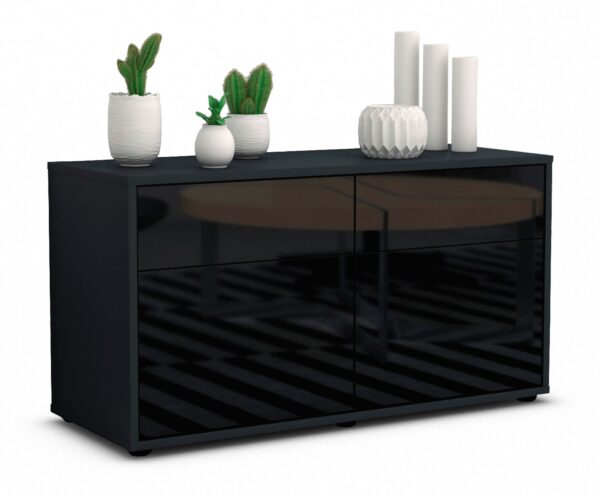 Lowboard Alena, Schwarz (92x49x35cm)