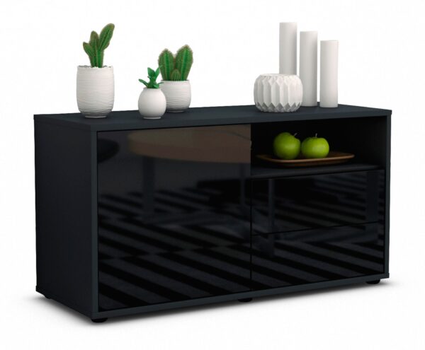 Lowboard Alessia, Schwarz (92x49x35cm)
