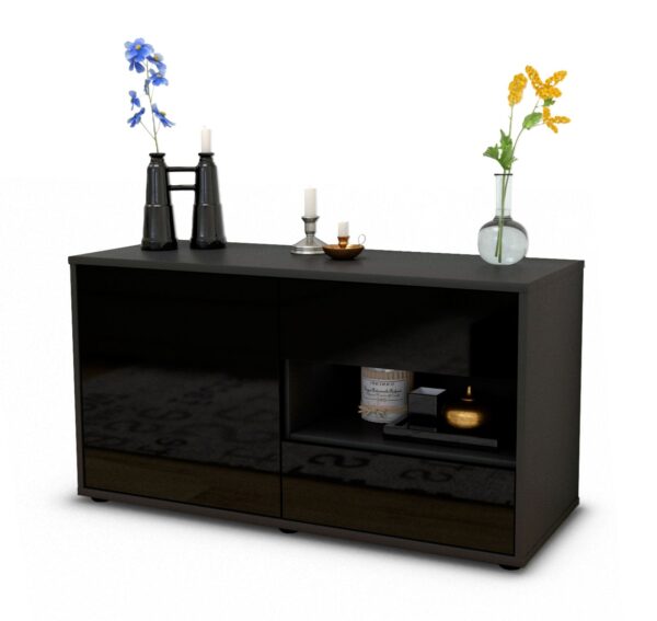 Lowboard Aleyna, Schwarz (92x49x35cm)