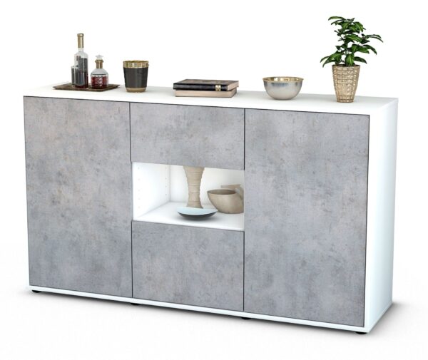 Sideboard Denise, Beton (136x79x35cm)