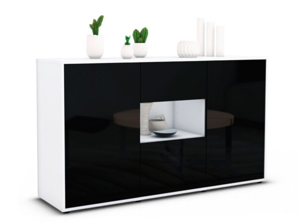 Sideboard Denise, Schwarz (136x79x35cm)
