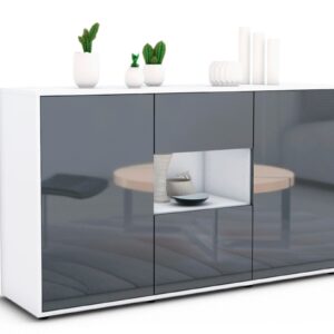 Sideboard Denise, Grau (136x79x35cm)