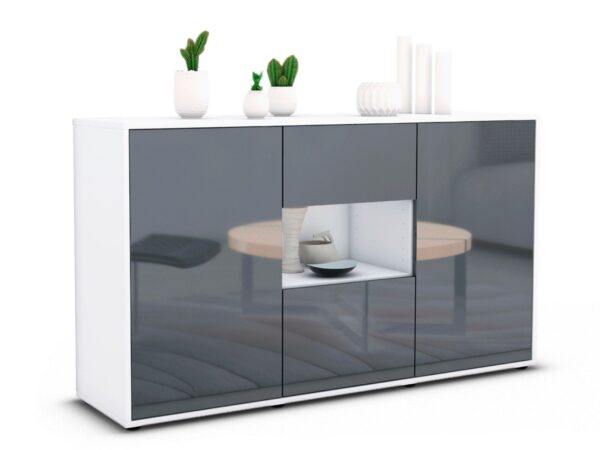 Sideboard Denise, Grau (136x79x35cm)