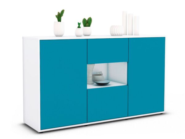 Sideboard Denise, Türkis (136x79x35cm)