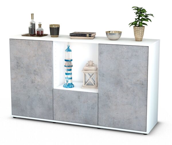 Sideboard Dhonna, Beton (136x79x35cm)