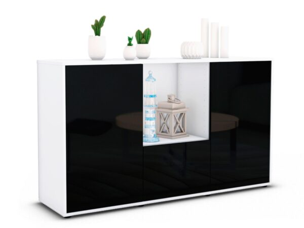 Sideboard Dhonna, Schwarz (136x79x35cm)