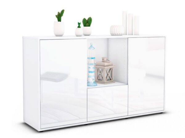 Sideboard Dhonna, Weiß (136x79x35cm)