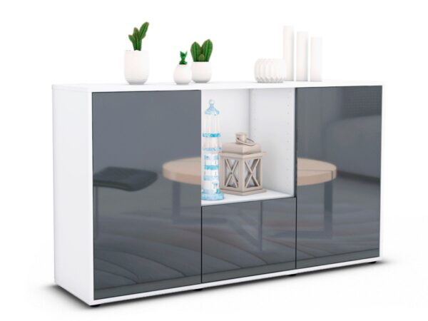 Sideboard Dhonna, Grau (136x79x35cm)