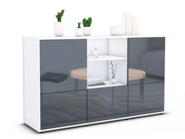 Sideboard Diellza, Grau (136x79x35cm)