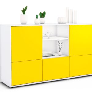 Sideboard Diellza, Gelb (136x79x35cm)