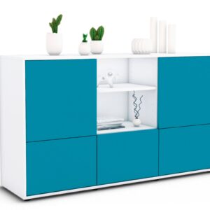 Sideboard Diellza, Türkis (136x79x35cm)