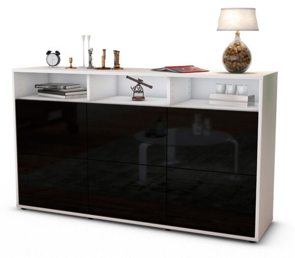 Sideboard Dilara, Schwarz (136x79x35cm)