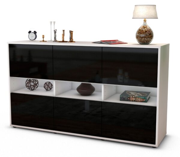 Sideboard Diletta, Schwarz (136x79x35cm)