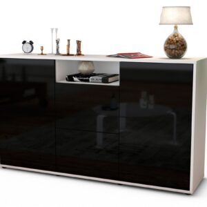 Sideboard Dimphi, Schwarz (136x79x35cm)