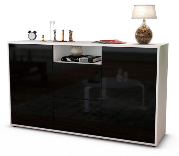 Sideboard Dimphi, Schwarz (136x79x35cm)