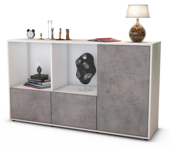 Sideboard Dolcia, Beton (136x79x35cm)