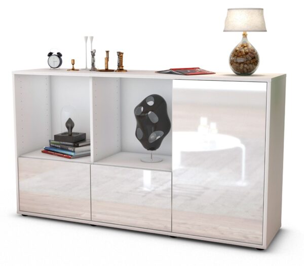 Sideboard Dolcia, Weiß (136x79x35cm)