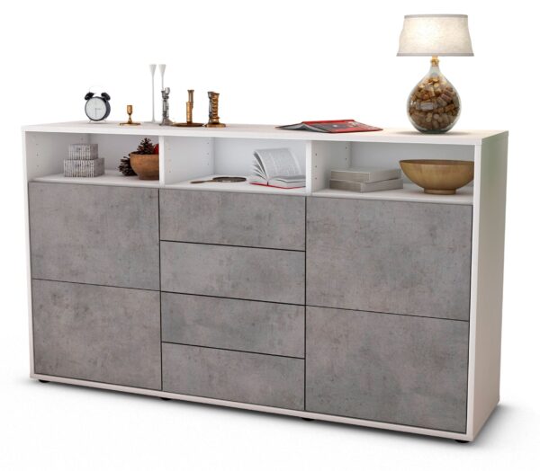 Sideboard Donabella, Beton (136x79x35cm)