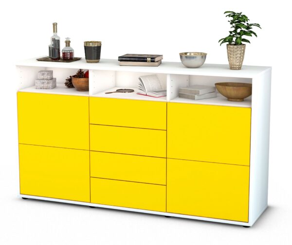 Sideboard Donabella, Gelb (136x79x35cm)