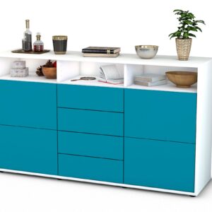 Sideboard Donabella, Türkis (136x79x35cm)