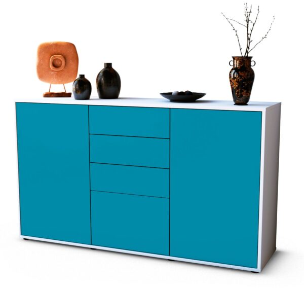 Sideboard Donatella, Türkis (136x79x35cm)