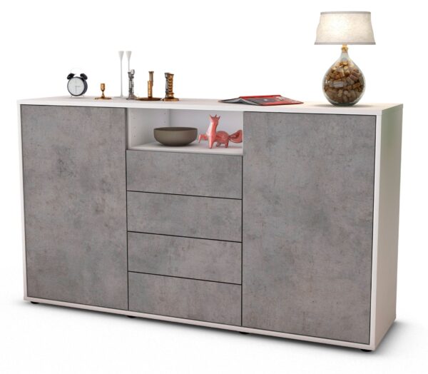 Sideboard Donnice, Beton (136x79x35cm)