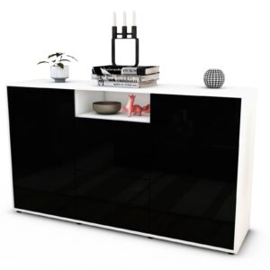 Sideboard Donnice, Schwarz (136x79x35cm)
