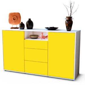 Sideboard Donnice, Gelb (136x79x35cm)