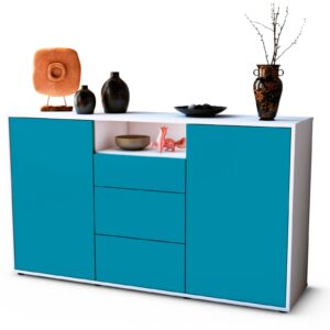 Sideboard Donnice, Türkis (136x79x35cm)