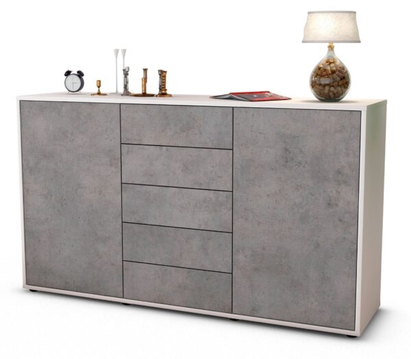 Sideboard Dorelly, Beton (136x79x35cm)