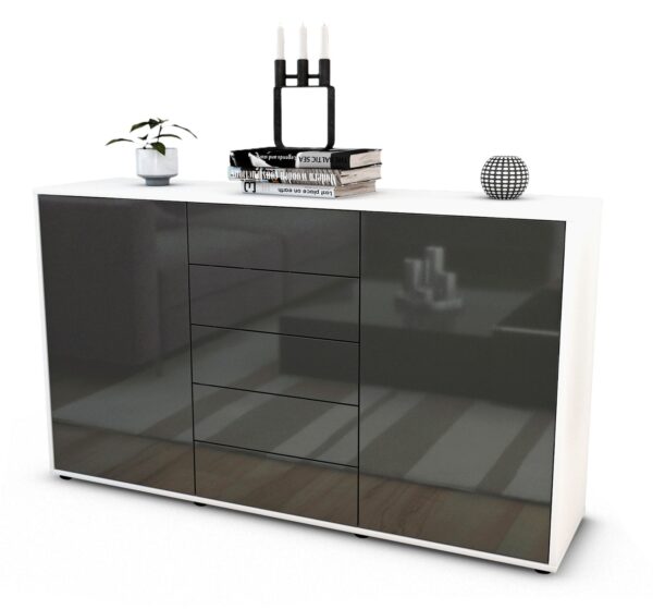 Sideboard Dorelly, Grau (136x79x35cm)