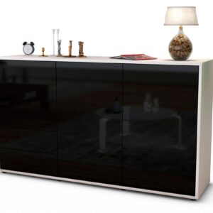 Sideboard Dorentina, Schwarz (136x79x35cm)