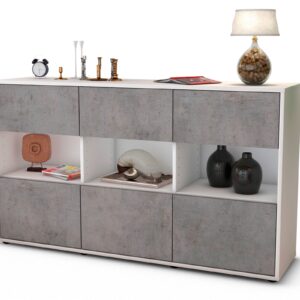 Sideboard Dorett, Beton (136x79x35cm)