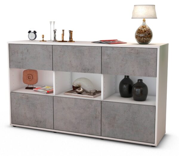 Sideboard Dorett, Beton (136x79x35cm)