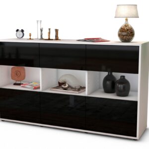 Sideboard Dorett, Schwarz (136x79x35cm)