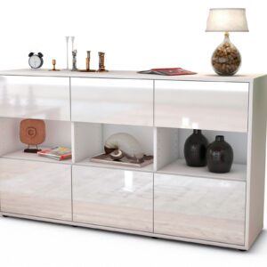 Sideboard Dorett, Weiß (136x79x35cm)